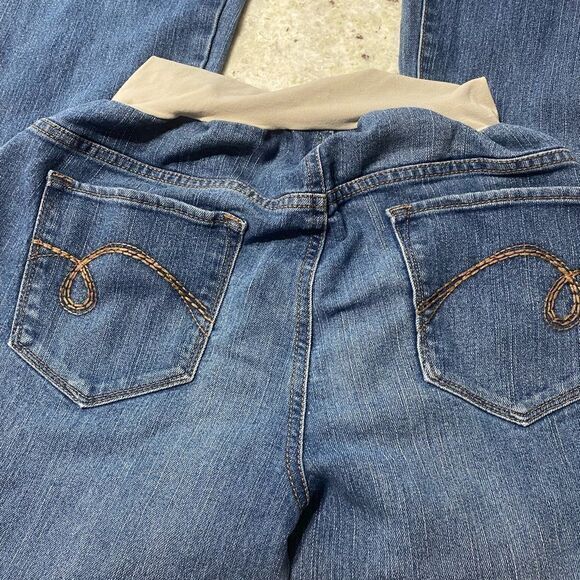 -‎ Women’s indigo, blue maternity boot, cut, jeans, size large - Picture 6 of 7